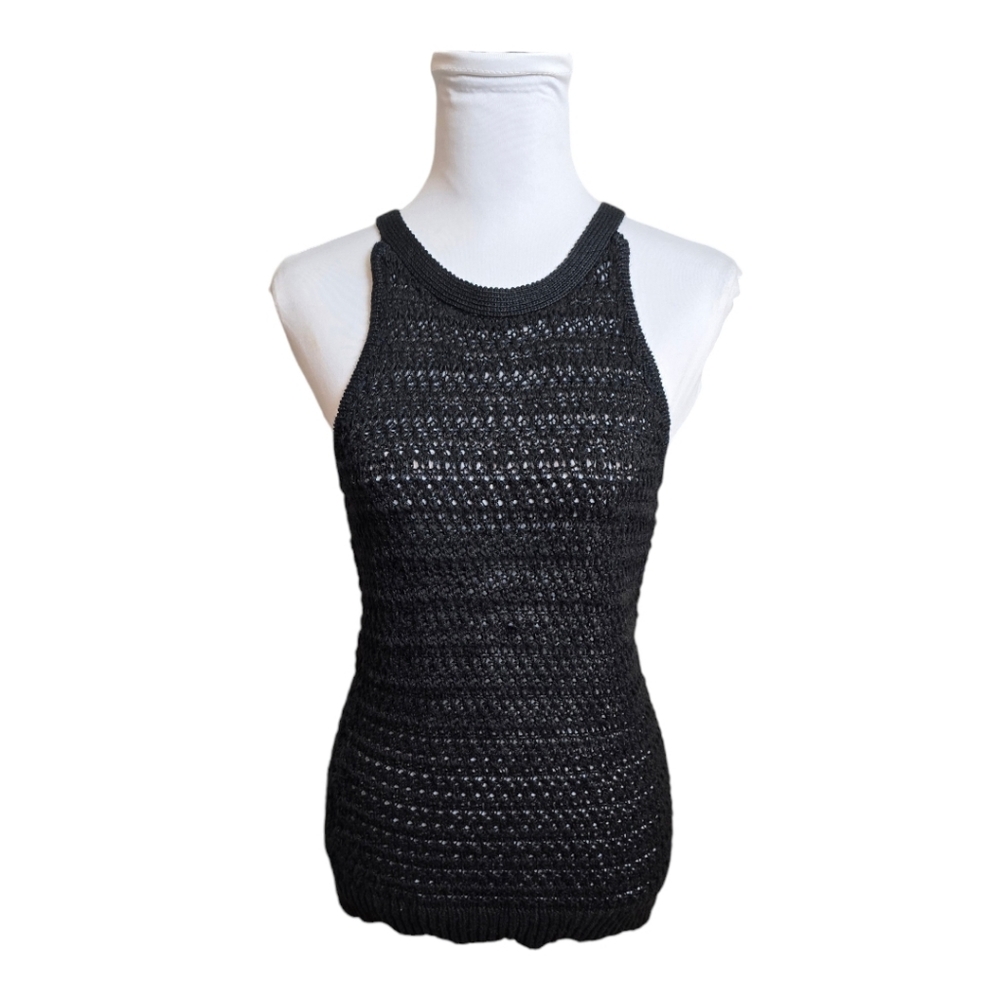 🔴Black Crochet Racerback By LOFT